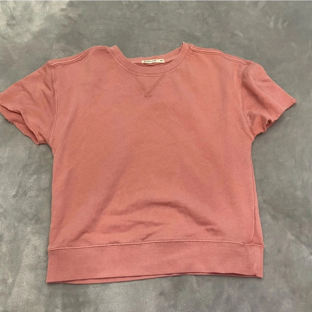 Marine layer Terry Cropped Sleeve Crewneck Sweatshirt 21444